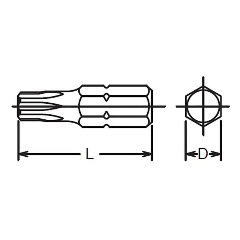 1/4 Hex Dr. TORX® T8 Bit - Length 25mm - Ko-ken USA