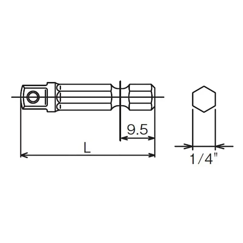 ＊Makoponページ＊ 1/4 Hex Dr. Adaptor 1/4 Square Length 35mm Ball type - Ko-ken USA