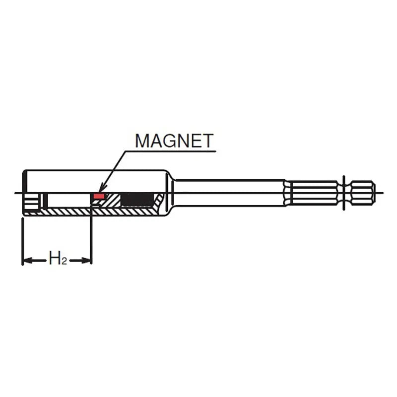 1/4 Hex Dr. Nut Setter 12mm 6 point Length 200mm Slide Magnet