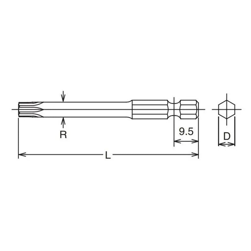 1/4 Hex Dr. TORXplus® 20IP Bit - Length 70mm - Ko-ken USA