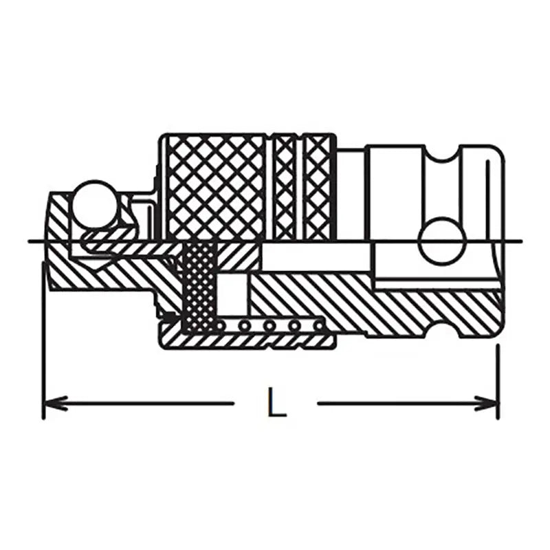 1/4 Sq. Dr. Adaptor 1/4 Square Length 35mm Locking Quick Release