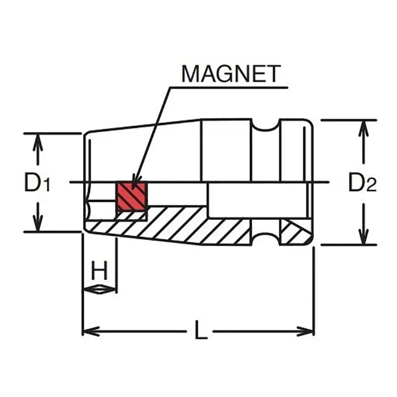 KMN♡ 1/4 Sq. Dr. Socket 8mm 6 point Length 23mm Magnet - Ko-ken USA