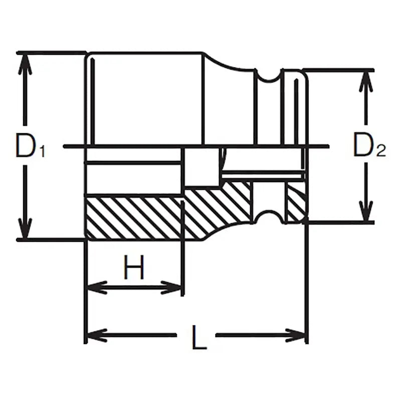 1/2 Sq. Dr. Socket 12mm 4 point Length 38mm - Ko-ken USA