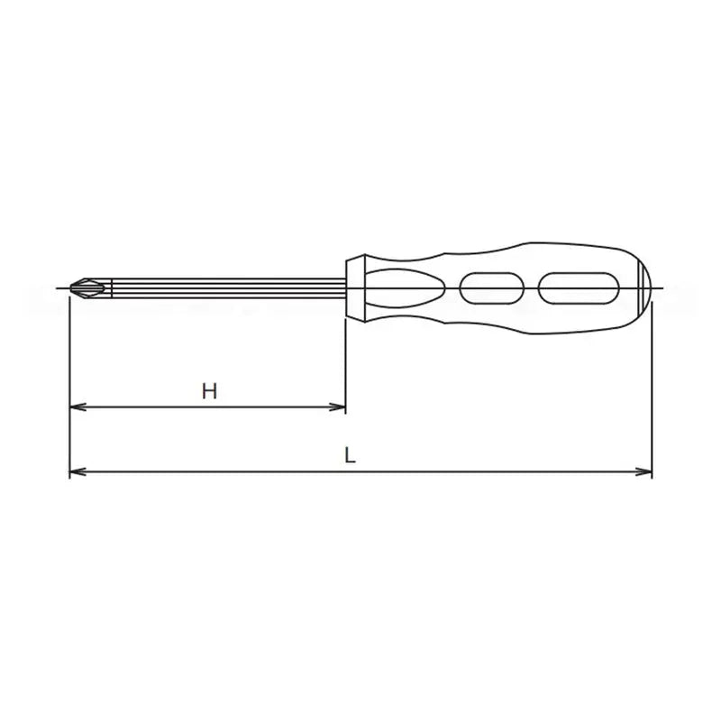 Phillips Blade Through type Screwdriver PH2 Length 210mm - Ko-ken