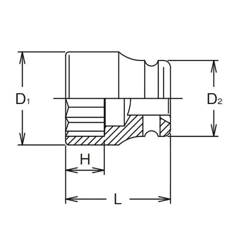 1.1/2 Sq. Dr. Socket 95mm 12 point Length 112mm - Ko-ken USA