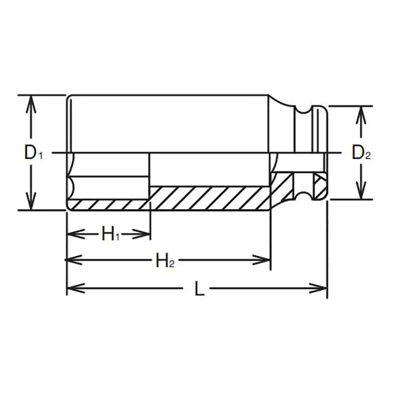 1 Sq. Dr. Socket 1.1/16 6 point Length 108mm - Ko-ken USA