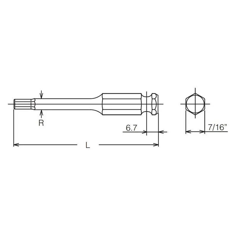 7/16 Hex Dr. Bit 3mm Hex Length 35mm - Ko-ken USA