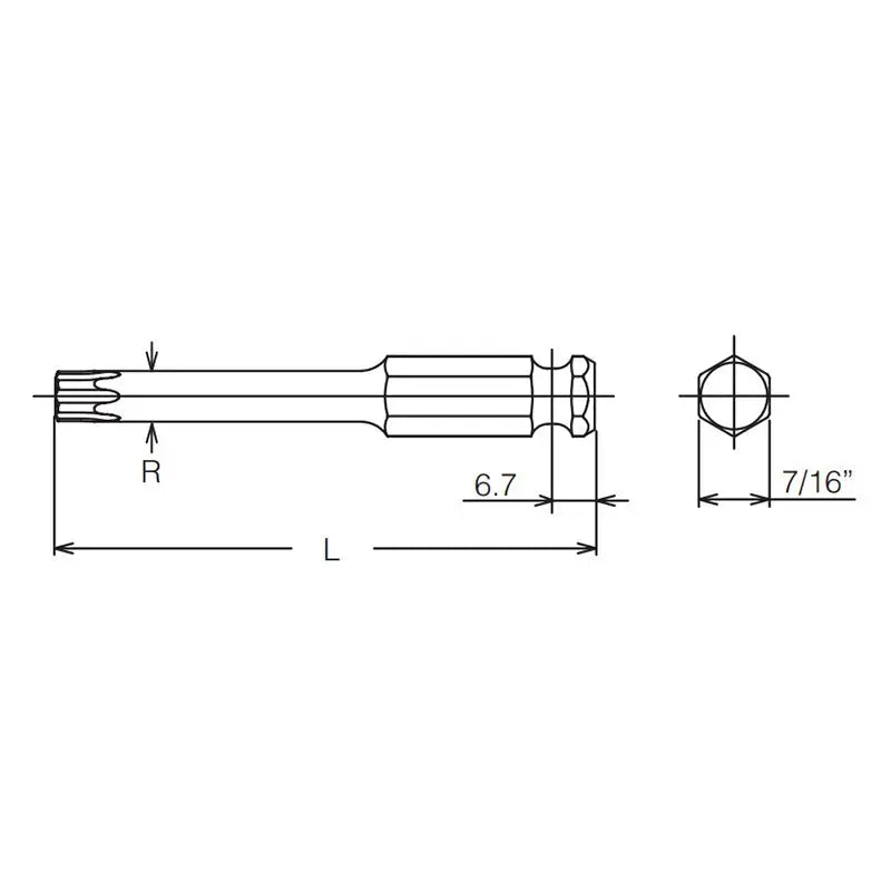 7/16 Hex Dr. TORXplus® 45IP Bit - Length 35mm - Ko-ken USA