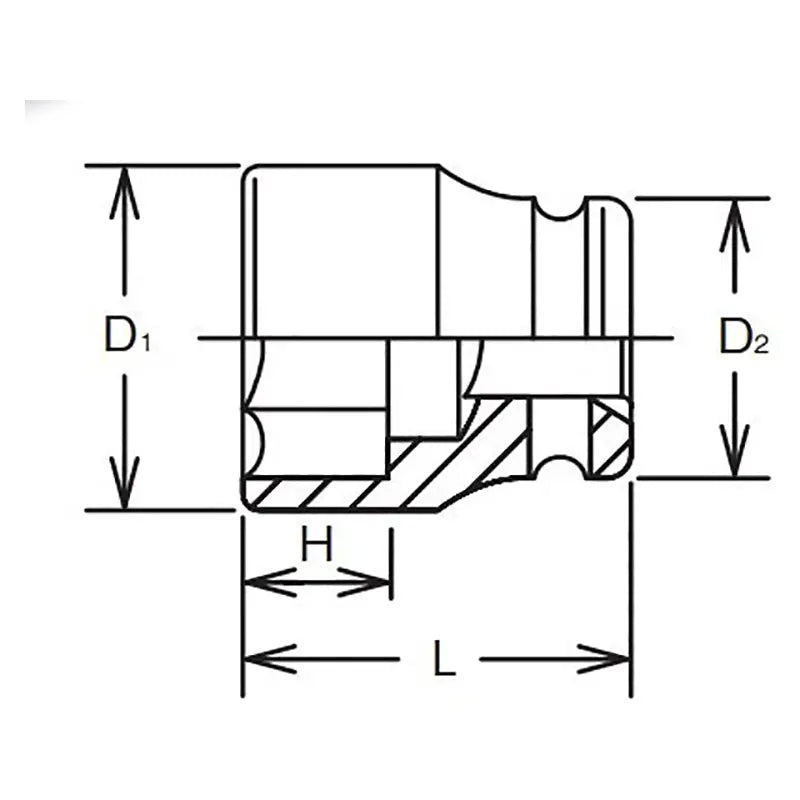 1 Sq. Dr. Socket 1.3/8 6 point Length 62mm - Ko-ken USA