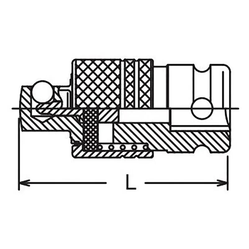 1 Sq. Dr. Locking Adaptor 1 Square Length 95mm Locking Quick