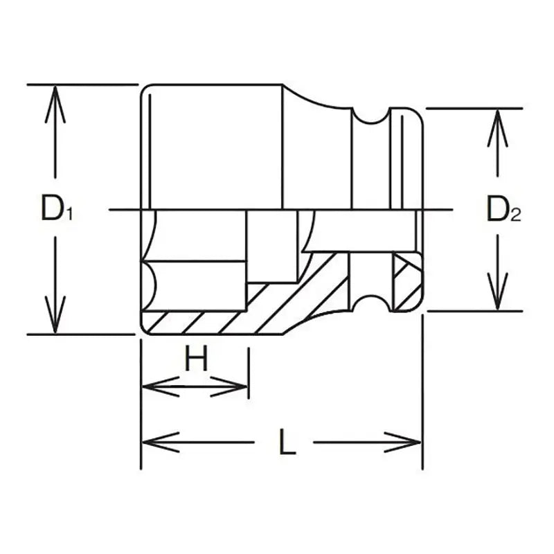 2.1/2 Sq. Dr. Socket 225mm 6 point Length 250mm - Ko-ken USA