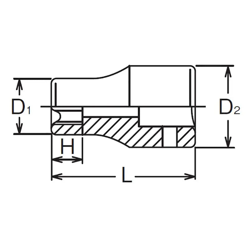 1/4 Sq. Dr. TORX® E8 Socket - Length 22mm - Ko-ken USA