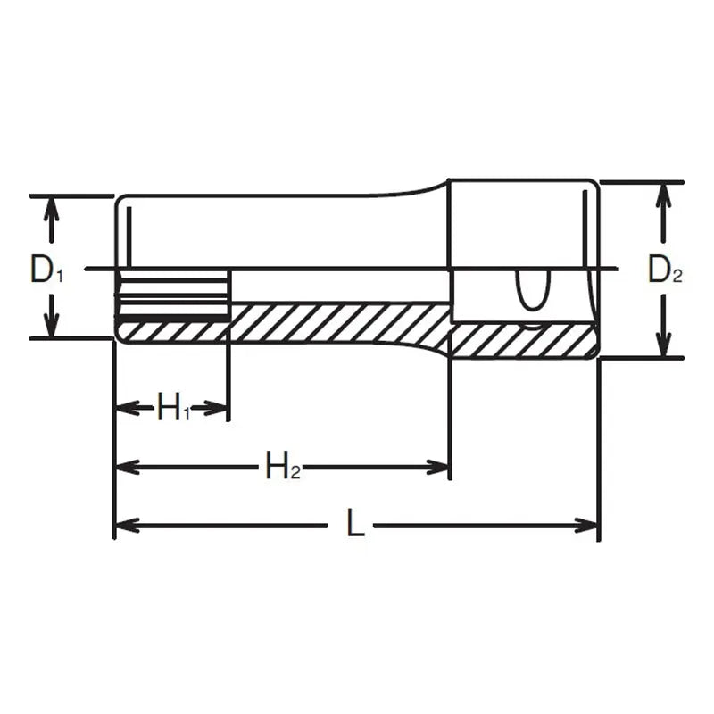 1/4 Sq. Dr. Socket 7/16 6 point Length 50mm - Ko-ken USA