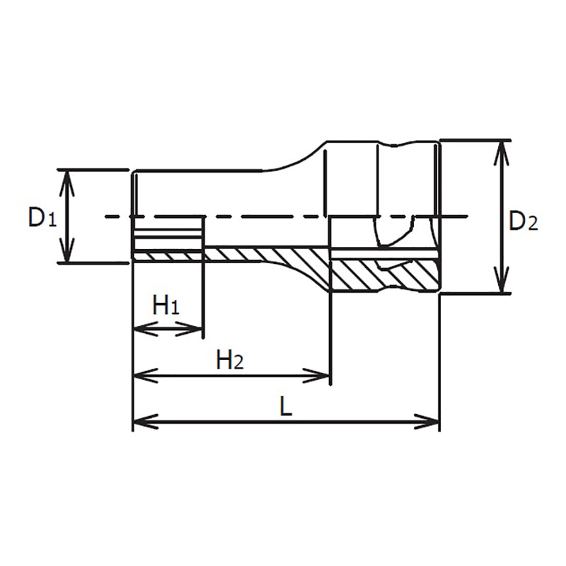 1/4 Sq. Dr. Socket 8mm 6 point Length 30mm Z-series – Ko-ken USA