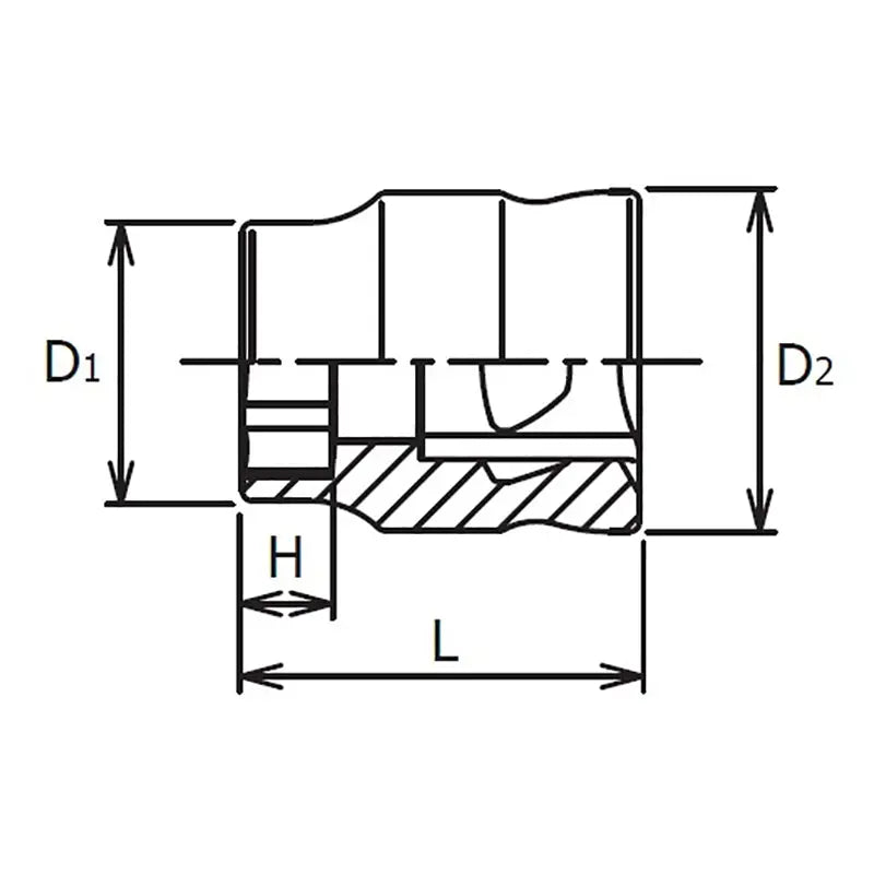 1/4 Sq. Dr. Z-Series 6 point chrome Metric Socket 5.5mm - Ko-ken USA