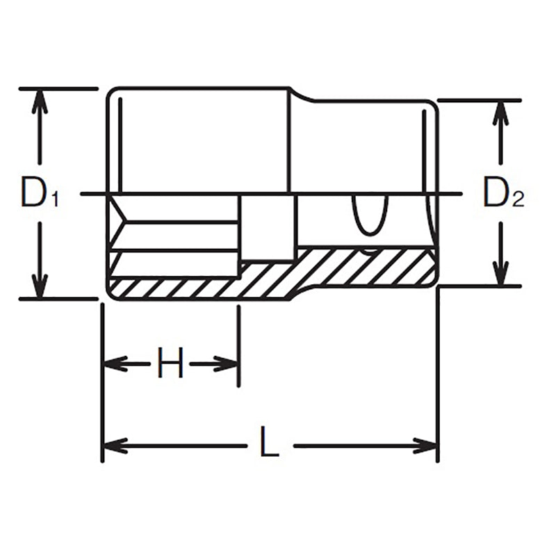 1/4 Sq. Dr. Socket 7mm Double Square Length 22mm – Ko-ken USA