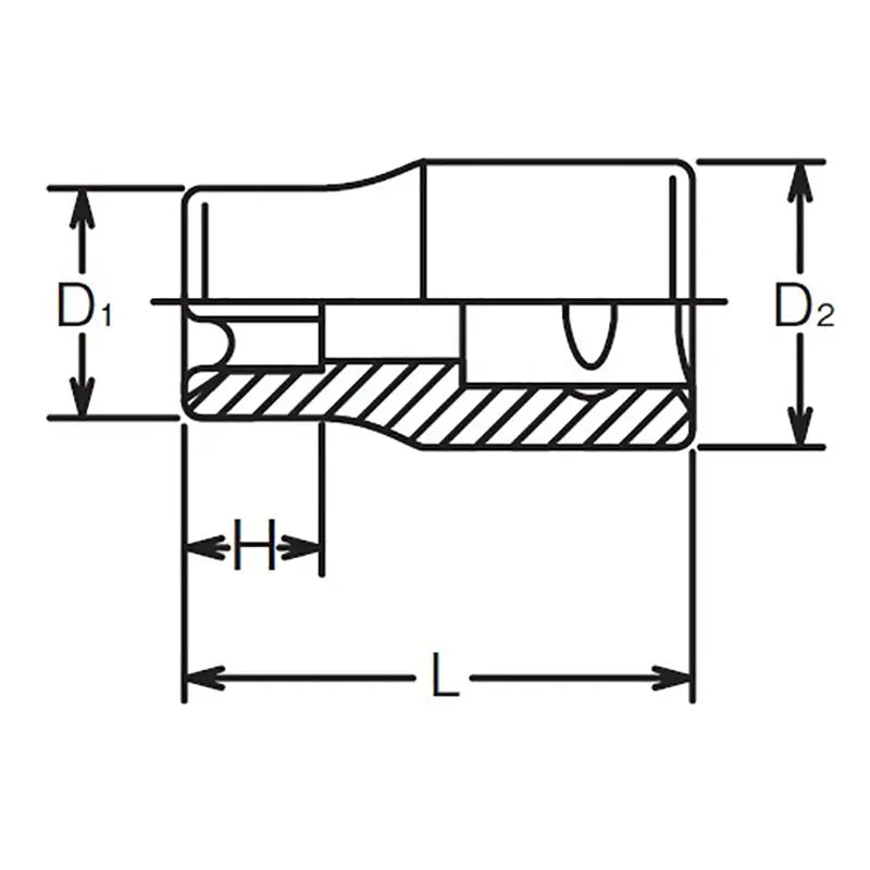 1/4 Sq. Dr. TORX® E12 Socket - Length 23mm - Ko-ken USA