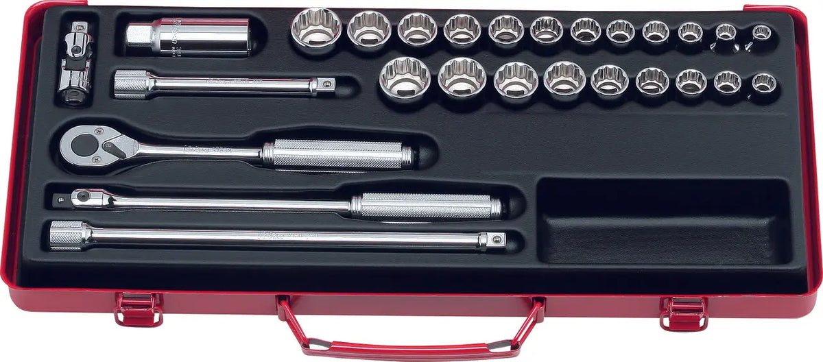 3/8 Sq. Dr. Socket set 12 point 27 pieces - Ko-ken USA