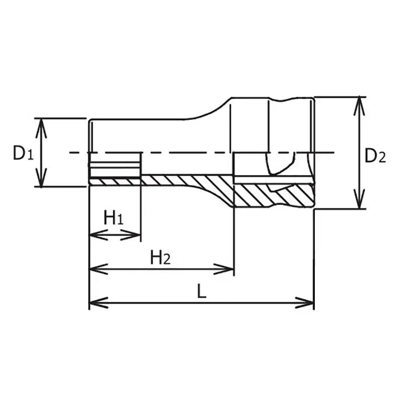 3/8 Sq. Dr. Z-series Metric Semi-Deep 6 point Chrome Socket - 11mm