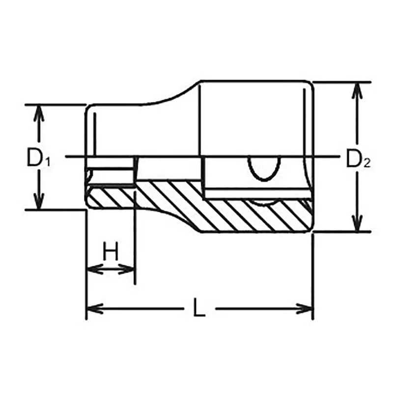 3/8 Sq. Dr. LHS Socket 6S - Ko-ken USA