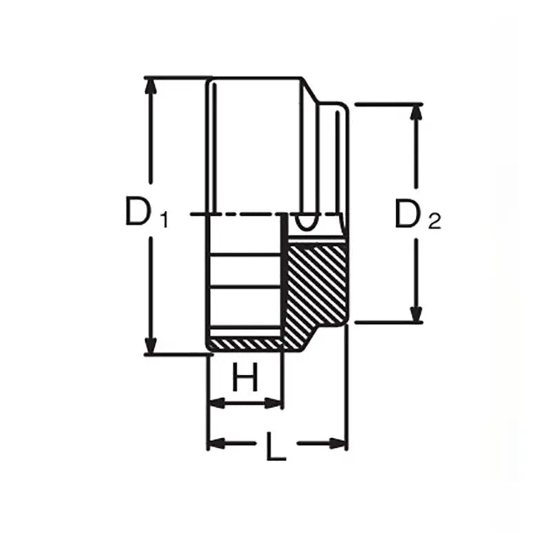 3/8 Sq. Dr. Socket 30mm 6 point Length 24mm - Ko-ken USA