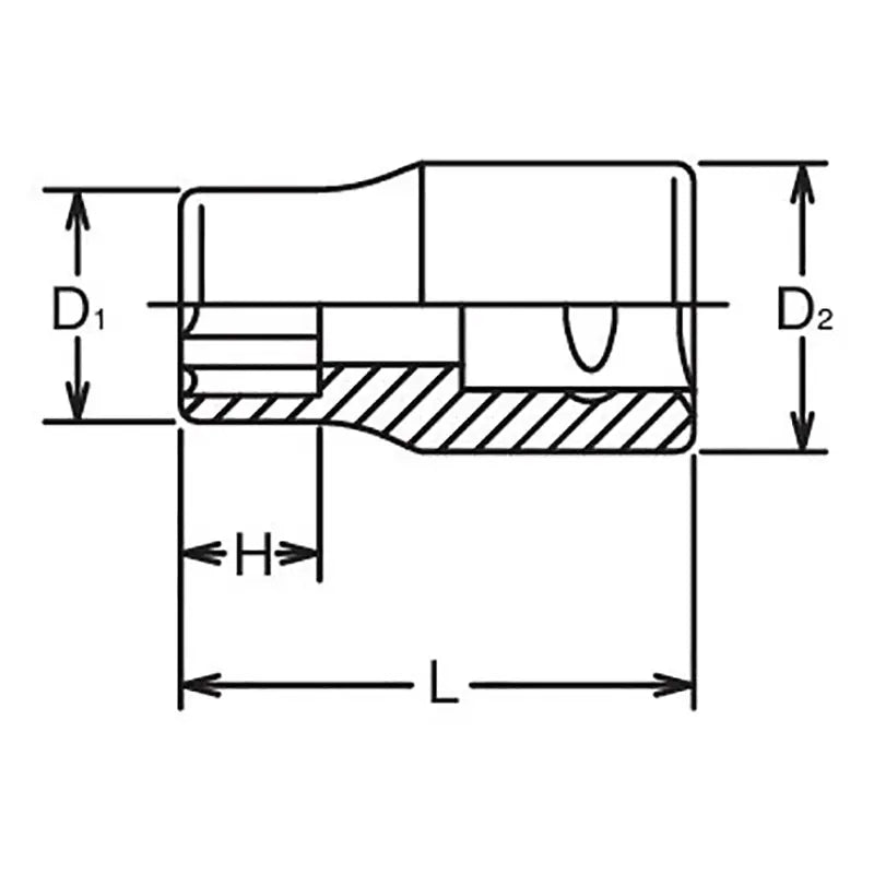 3/8 Sq. Dr. Socket 23mm Surface Length 33mm - Ko-ken USA