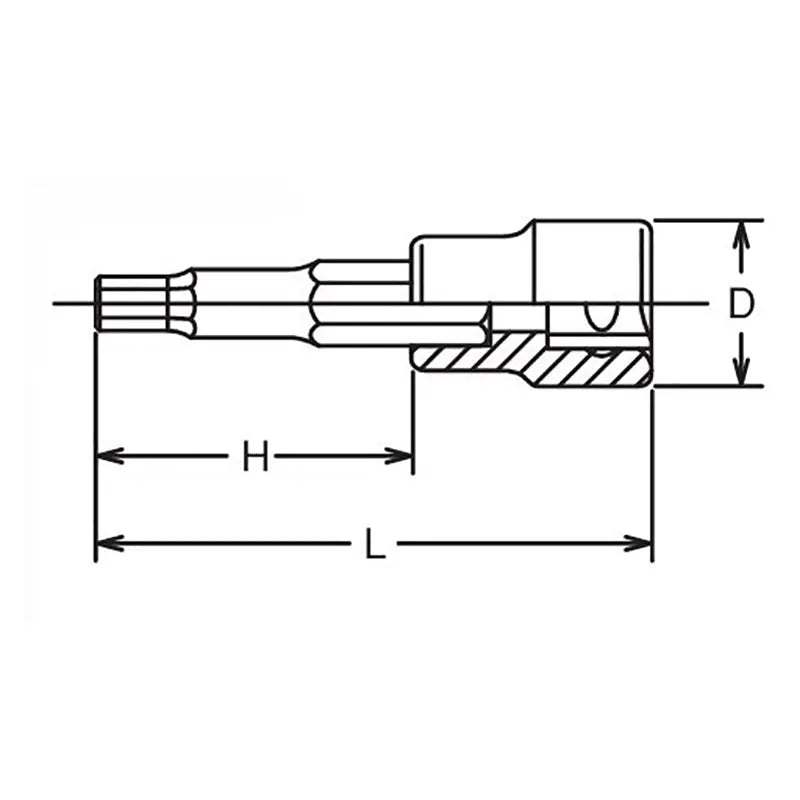 1/2 Sq. Dr. Bit Socket 11/32 Hex Length 60mm - Ko-ken USA