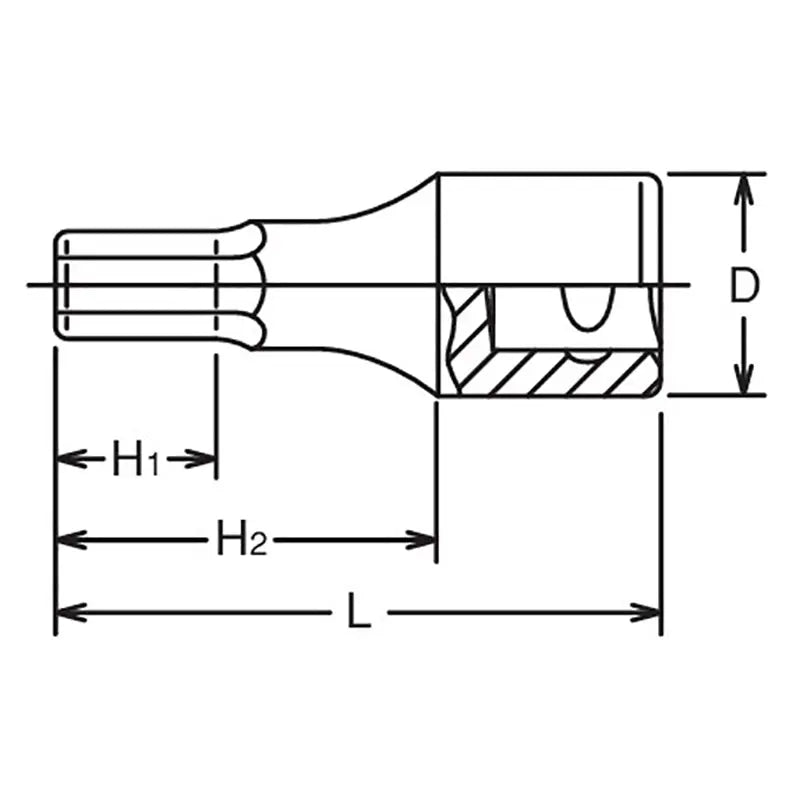1/2 Sq. Dr. Bit Socket 17mm Hex Length 100mm - Ko-ken USA