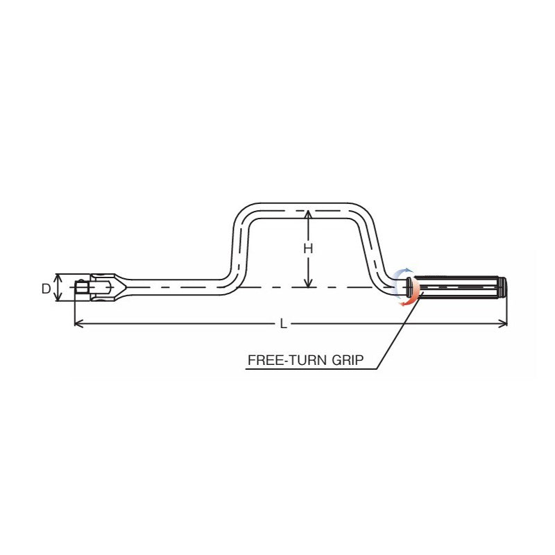 1/2 Sq. Dr. Flexible Speed Wrench Length 450mm Free Turn Grip – Ko
