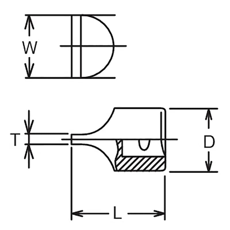 3/4 Sq. Dr. Bit Socket Slotted 6.4 x 33.5mm Length 50mm - Ko-ken USA