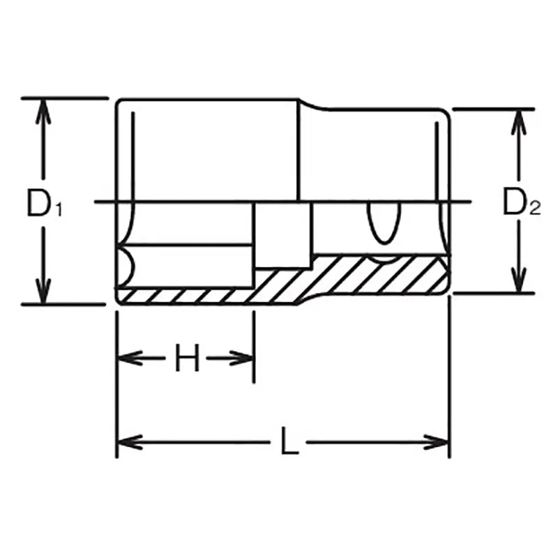 1 Sq. Dr. Socket 1.5/16 6 point Length 65mm - Ko-ken USA