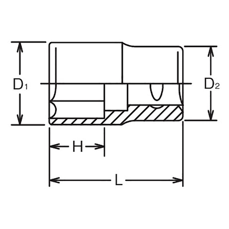 1 Sq. Dr. Socket 32mm 6 point Length 65mm – Ko-ken USA