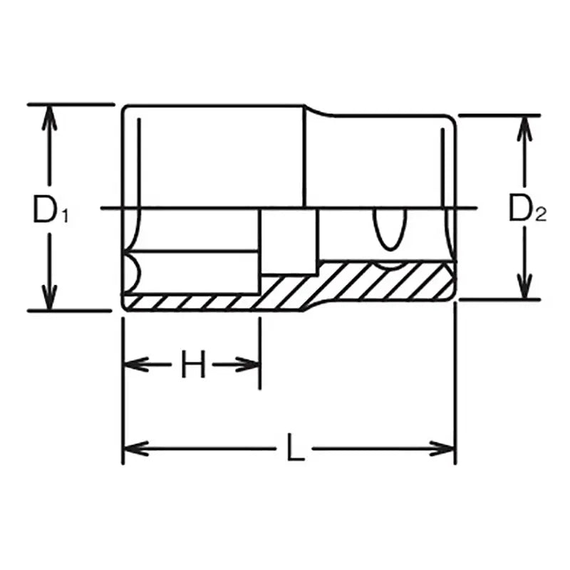 1 Sq. Dr. Socket 71mm 6 point Length 88mm - Ko-ken USA