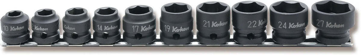1/2 Sq. Dr. 10 Piece Thin Wall 6-Point Impact Metric Socket set