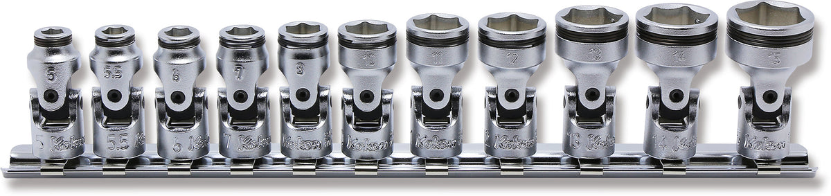 1/4 Sq. Dr. Universal NUT GRIP® Socket Set, 5mm-15mm - 11 pieces