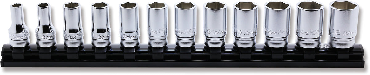 3/8 Sq. Dr. Socket set 7-19mm 6 point 300mm Z-series 12 pieces