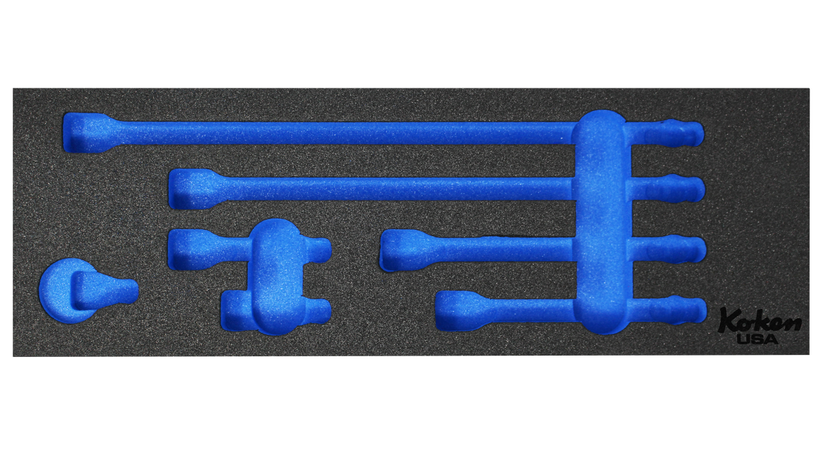 1/4 3/8 and 1/2 Wobble-Fix Extension Bar Set in Foam