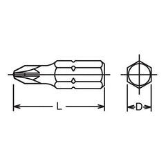 5/16 Hex Dr. Bit PZ2 Length 32mm – Ko-ken USA