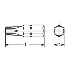 5/16 Hex Dr. TORX® T25 Bit - Length 32mm - Ko-ken USA