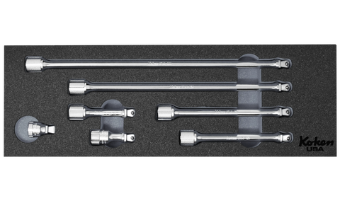 Olsa Tools 9-Piece Wobble Socket Extension Bar Set | 1/2", 3/8", 1/4" Drive | Chrome Vanadium Steel