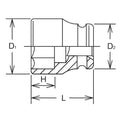 3.1/2 Sq. Dr. Socket  4.1/2 6 point Length 182mm