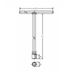 ken　送料分 T Handle Socket 11mm 6 point Length 250 x 200mm - Ko-ken USA