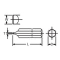 1/4 Hex Dr. Bit Slotted 0.6 X 4.5  Length 25mm