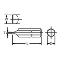 1/4 Hex Dr. Bit Slotted 1.2 X 8  Length 39mm