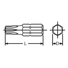 1/4 Hex Dr. Bit TORX® T30 Length 25mm - Ko-ken USA