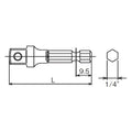 1/4 Hex Dr. Adaptor  3/8 Square Length 100mm Ball type