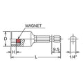 1/4 Hex Dr. Nut Setter  1/4 6 point Length 50mm Magnet