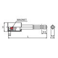 1/4 Hex Dr. Nut Setter with Plastic Protector  13mm 6 point Length 75mm Magnet Turnable POM cover