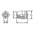 1/4 Sq. Dr. Adaptor  1/4 For 1/4H Bit Length 25mm