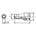 1/4 Sq. Dr. Bit Holder  1/4 Hex Length 36mm Locking Quick Release